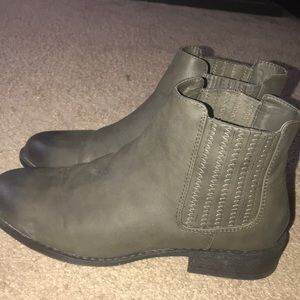 Olive green ankle boots